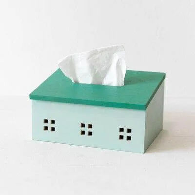 Wooden Nordic House Tissue Box