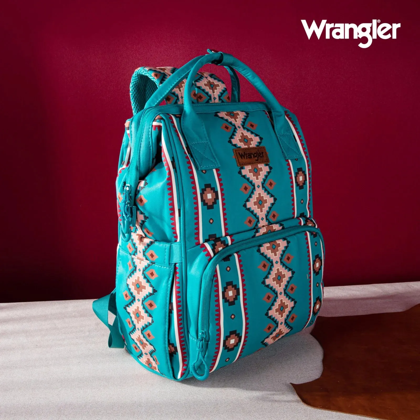 Wrangler Southwestern Pattern Dual Sided Print Multi-Function Backpack