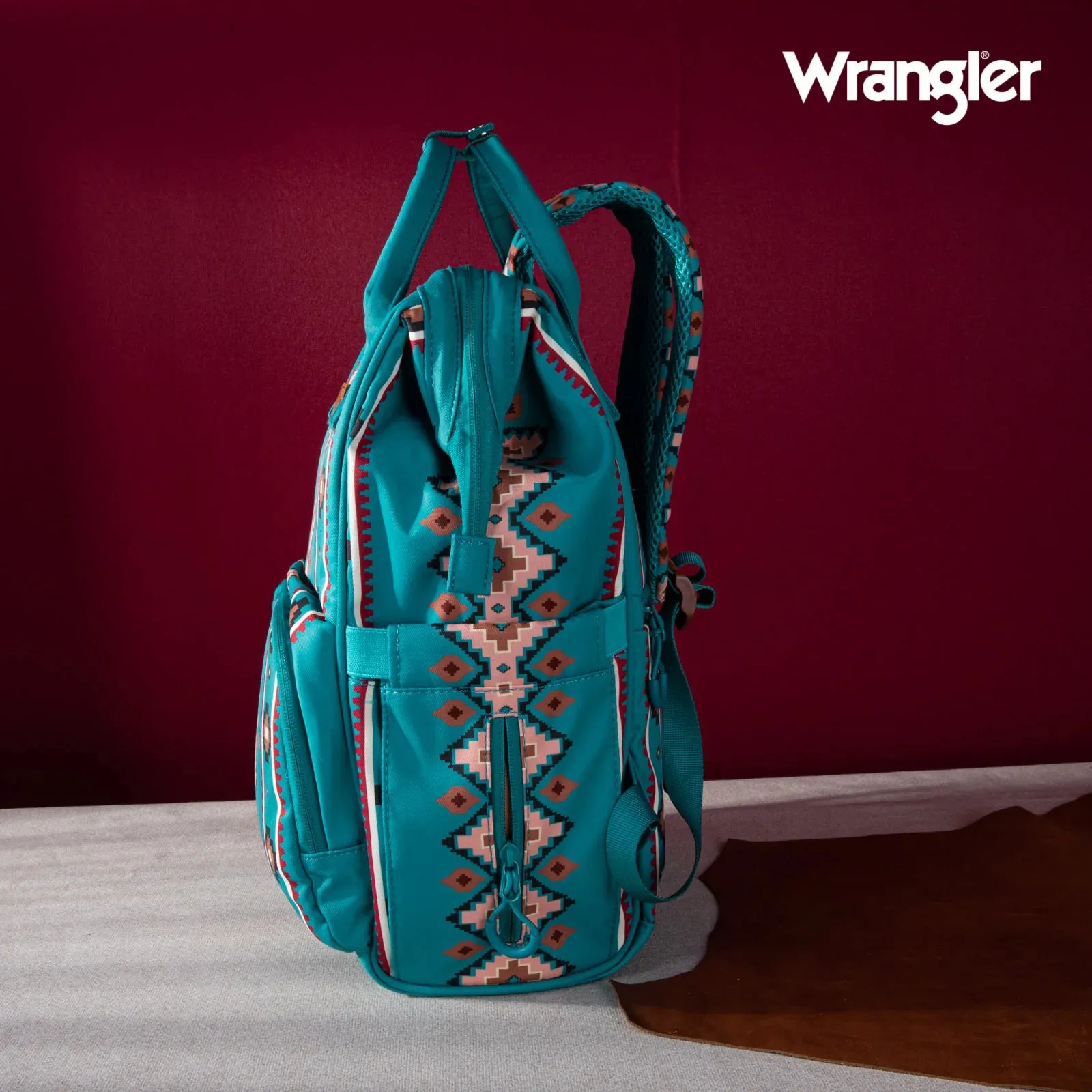 Wrangler Southwestern Pattern Dual Sided Print Multi-Function Backpack