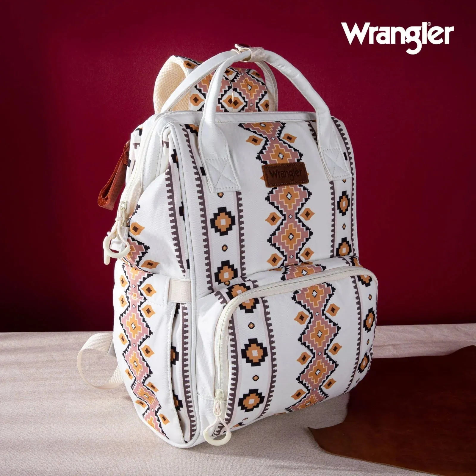Wrangler Southwestern Pattern Dual Sided Print Multi-Function Backpack