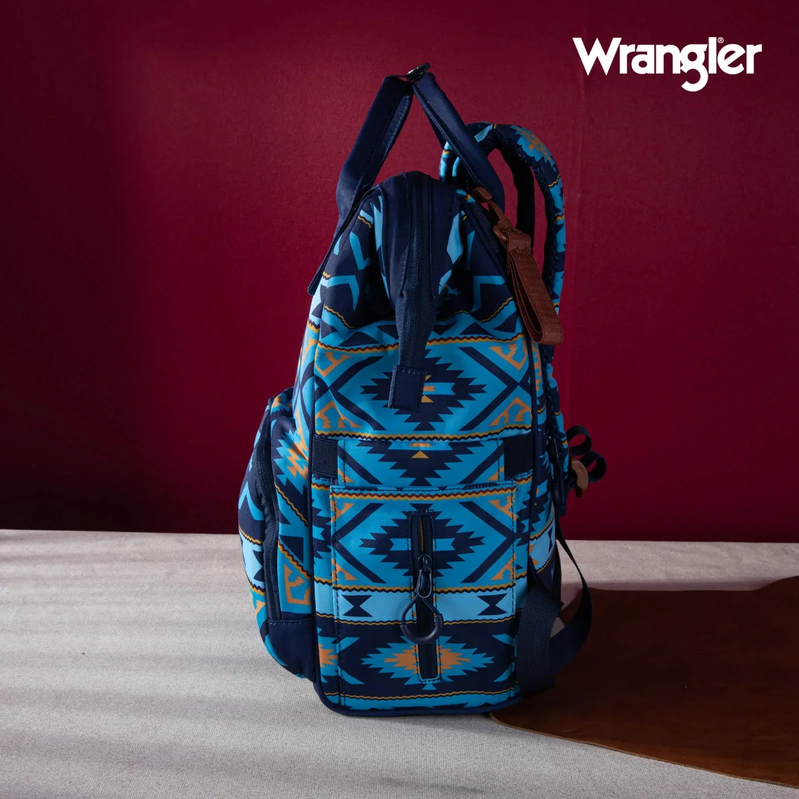 Wrangler Southwestern Pattern Dual Sided Print Multi-Function Backpack