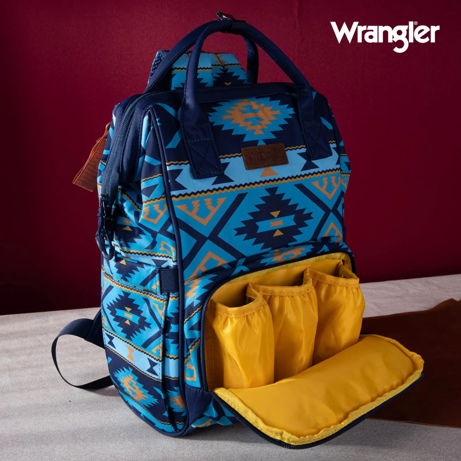 Wrangler Southwestern Pattern Dual Sided Print Multi-Function Backpack