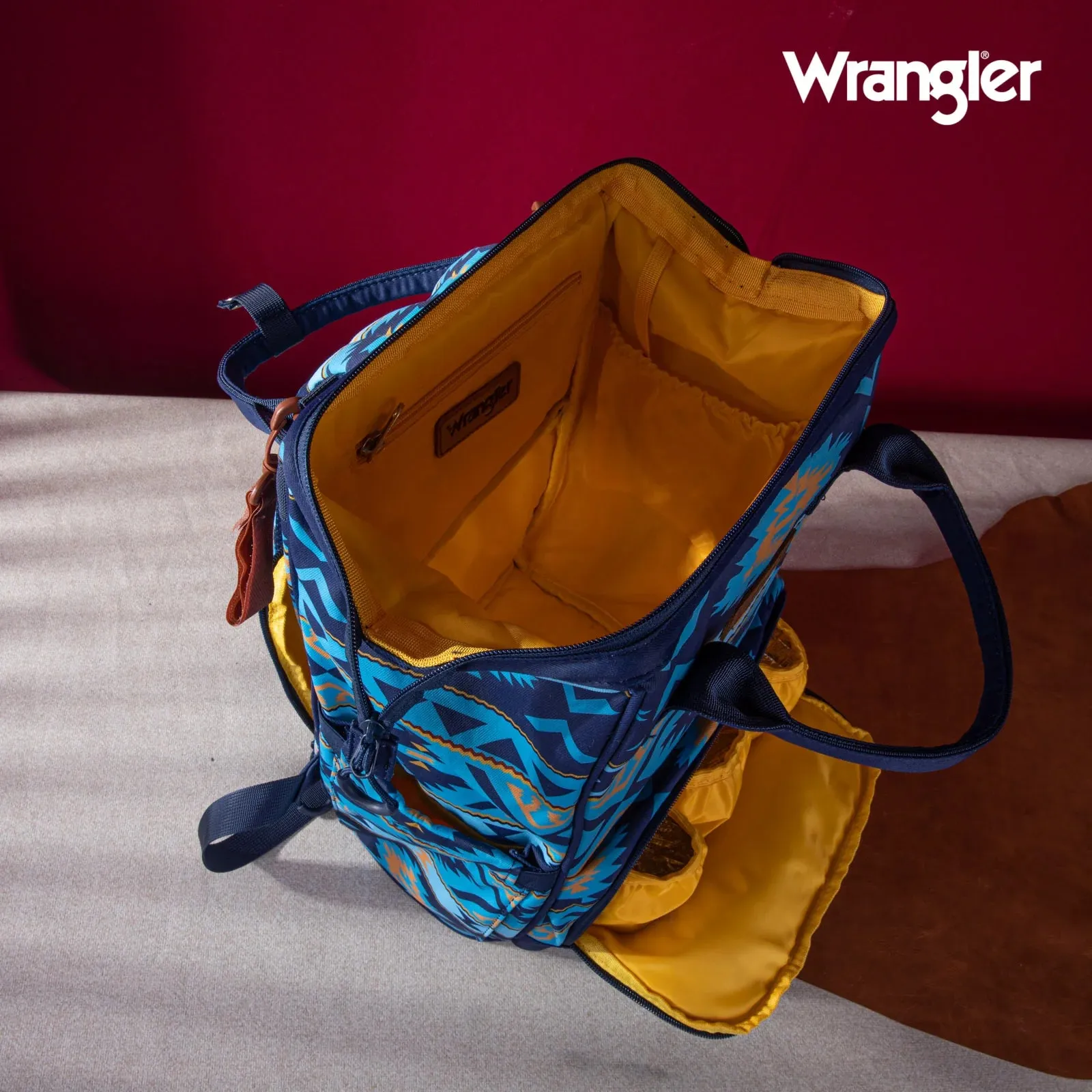 Wrangler Southwestern Pattern Dual Sided Print Multi-Function Backpack