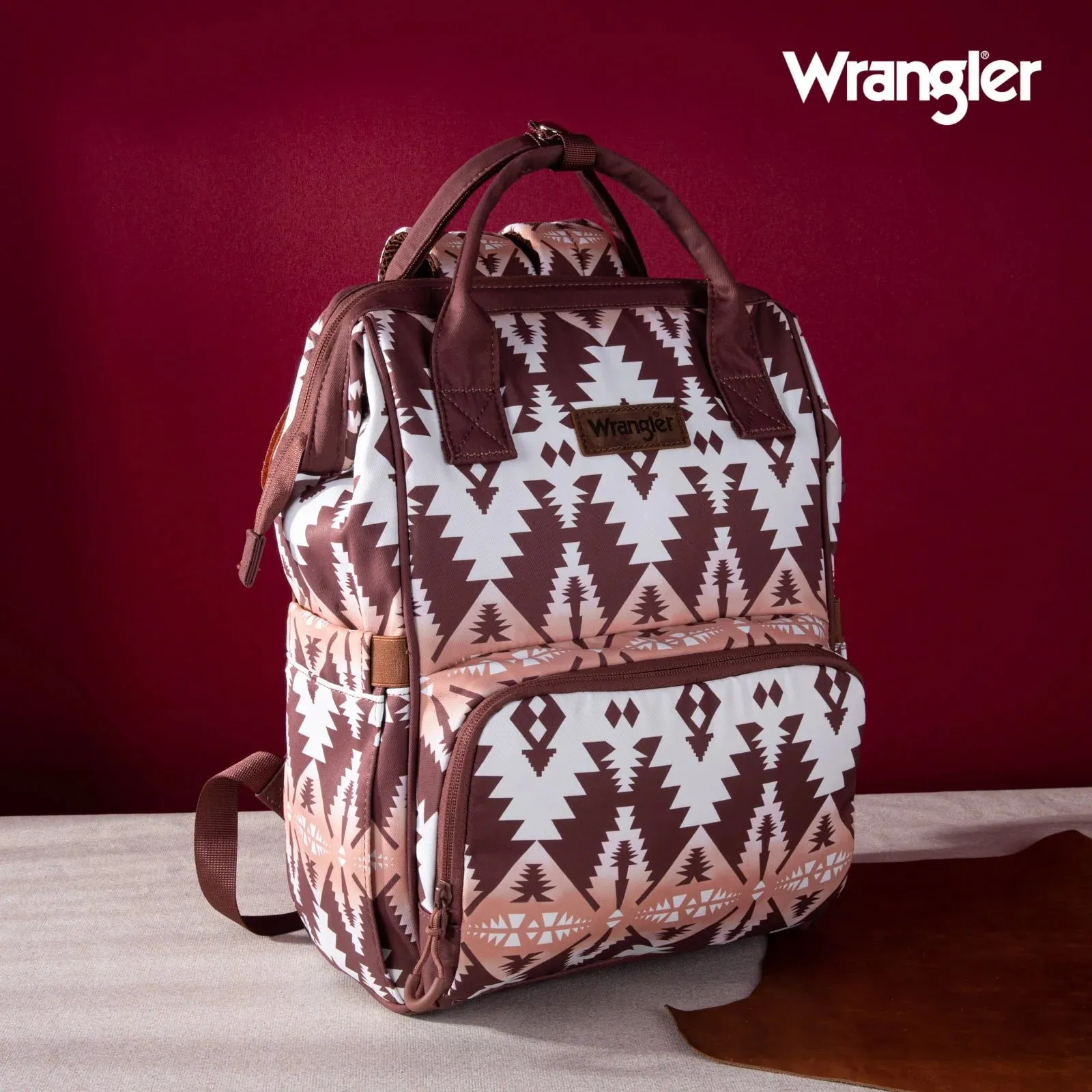 Wrangler Southwestern Pattern Dual Sided Print Multi-Function Backpack