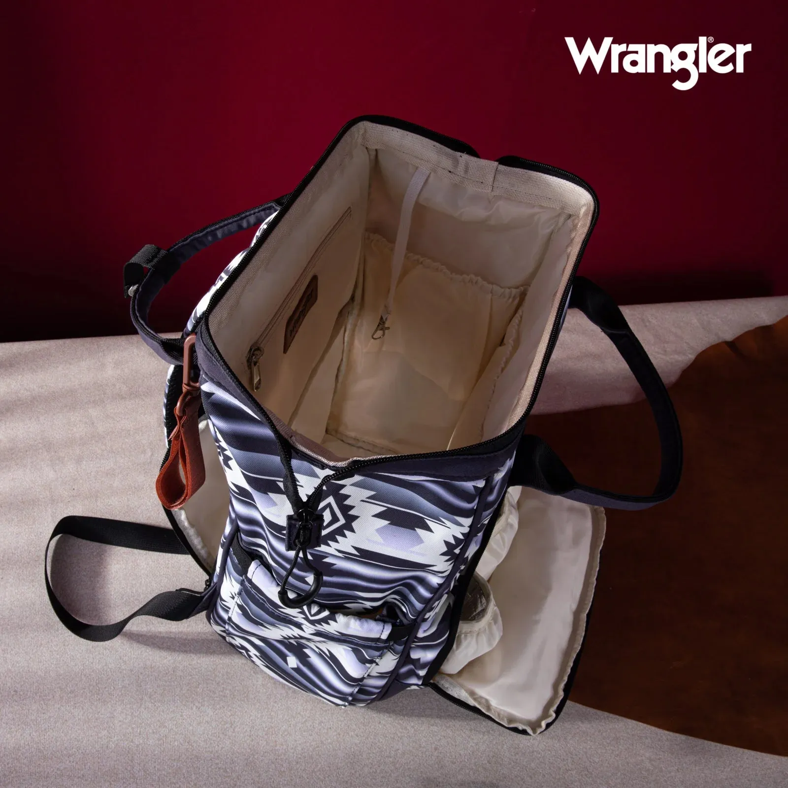 Wrangler Southwestern Pattern Dual Sided Print Multi-Function Backpack