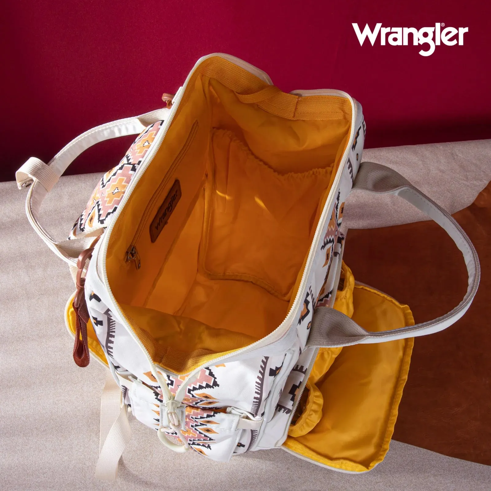 Wrangler Southwestern Pattern Dual Sided Print Multi-Function Backpack