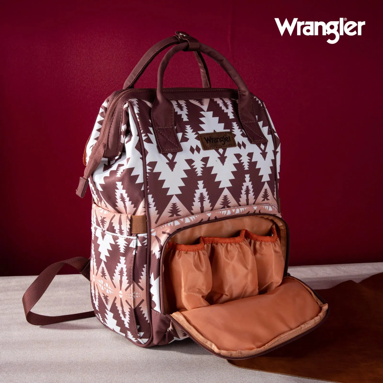 Wrangler Southwestern Pattern Dual Sided Print Multi-Function Backpack