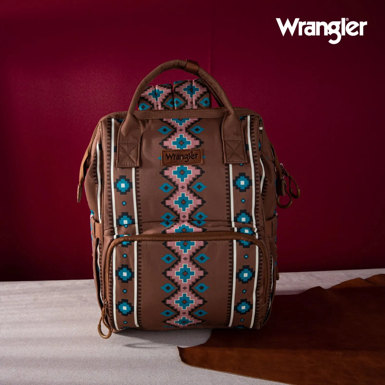 Wrangler Southwestern Pattern Dual Sided Print Multi-Function Backpack