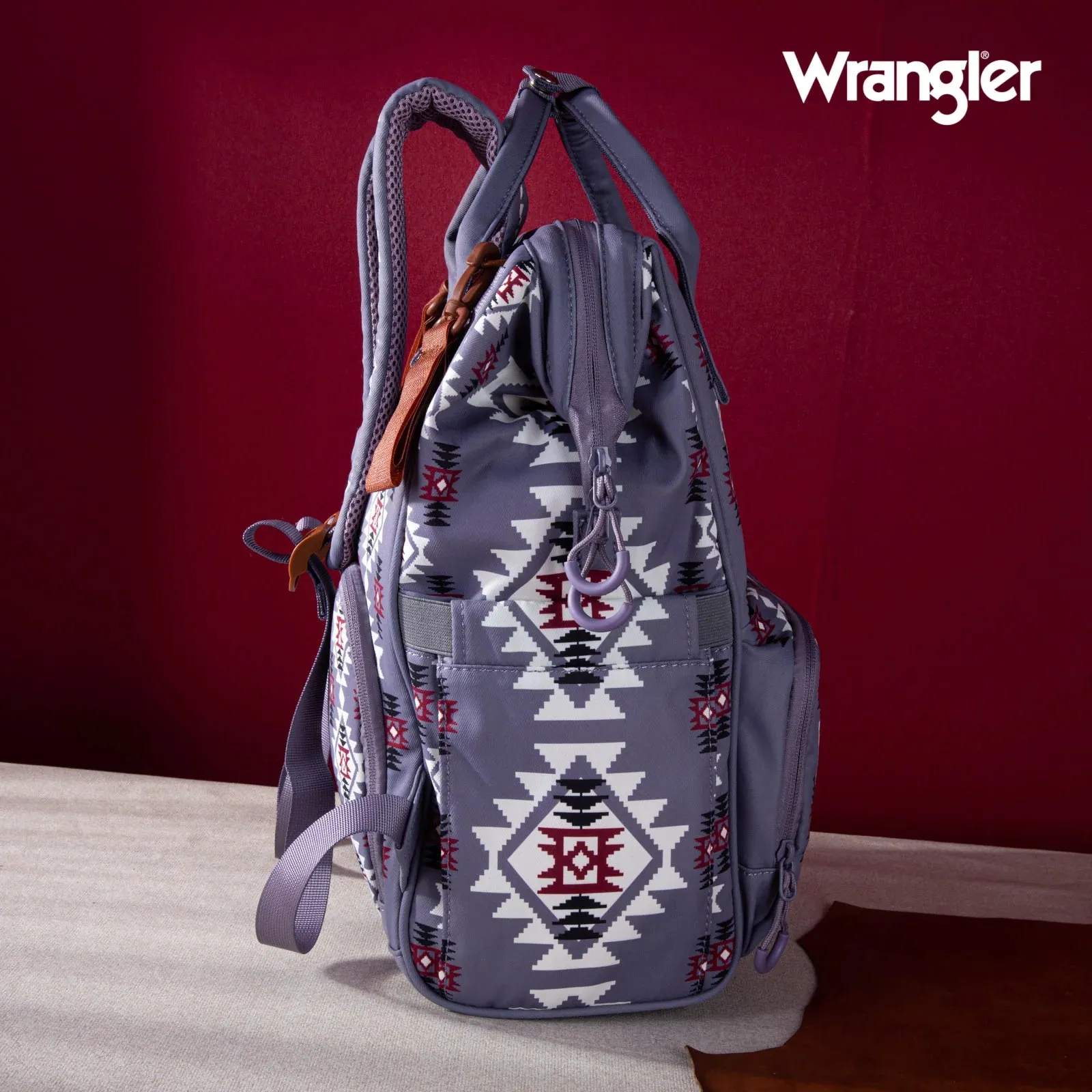 Wrangler Southwestern Pattern Dual Sided Print Multi-Function Backpack