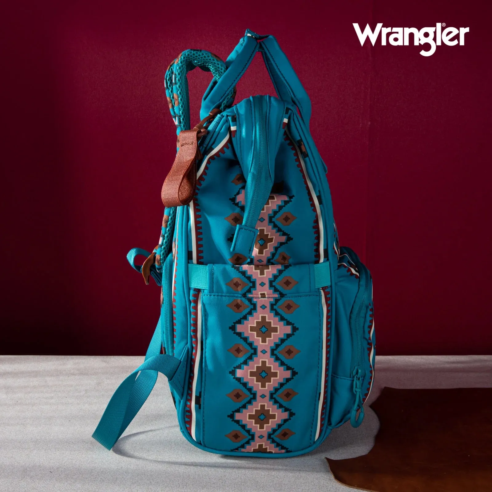 Wrangler Southwestern Pattern Dual Sided Print Multi-Function Backpack