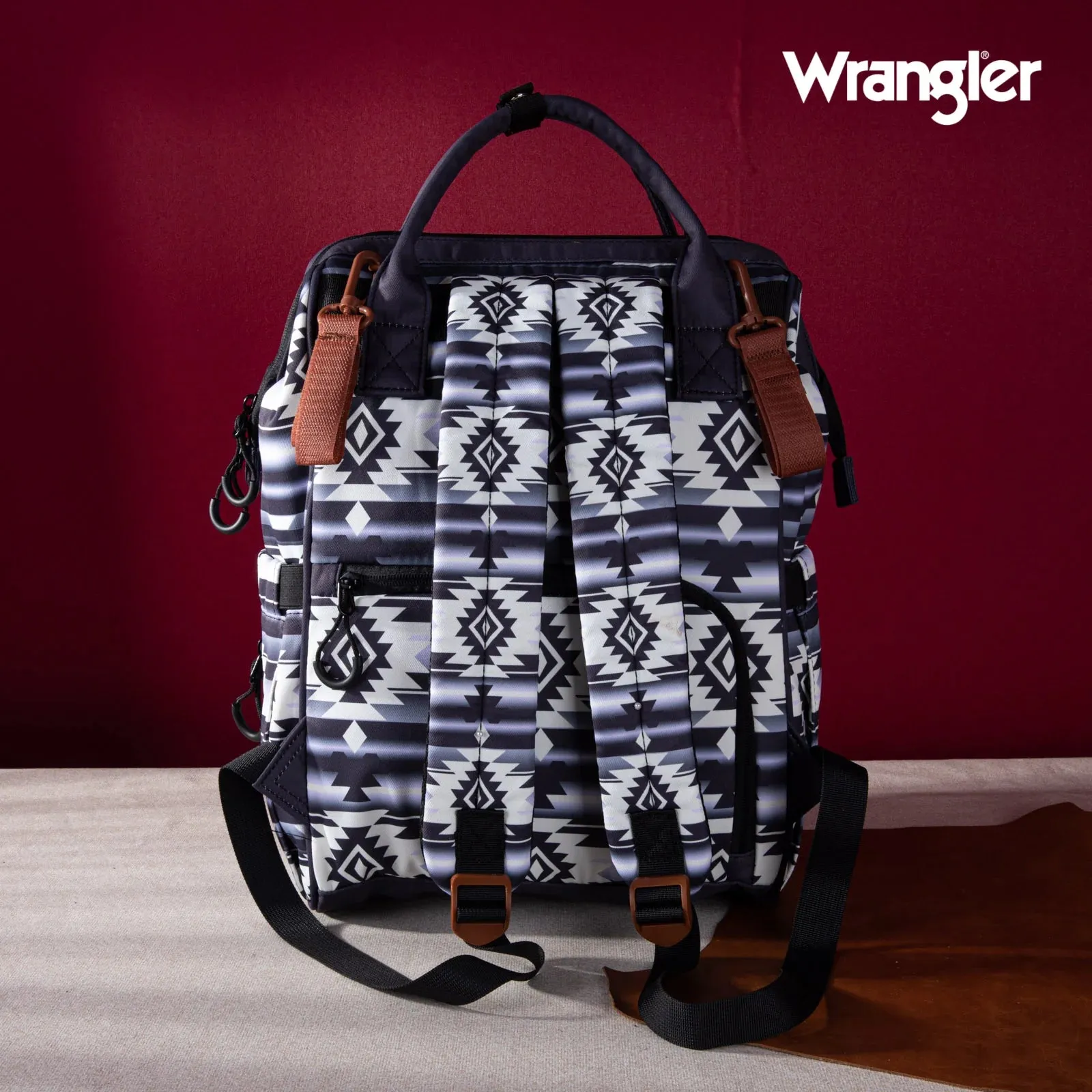 Wrangler Southwestern Pattern Dual Sided Print Multi-Function Backpack