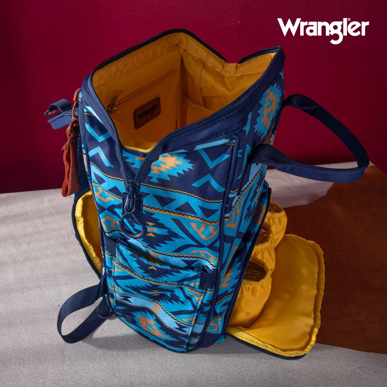 Wrangler Southwestern Pattern Dual Sided Print Multi-Function Backpack