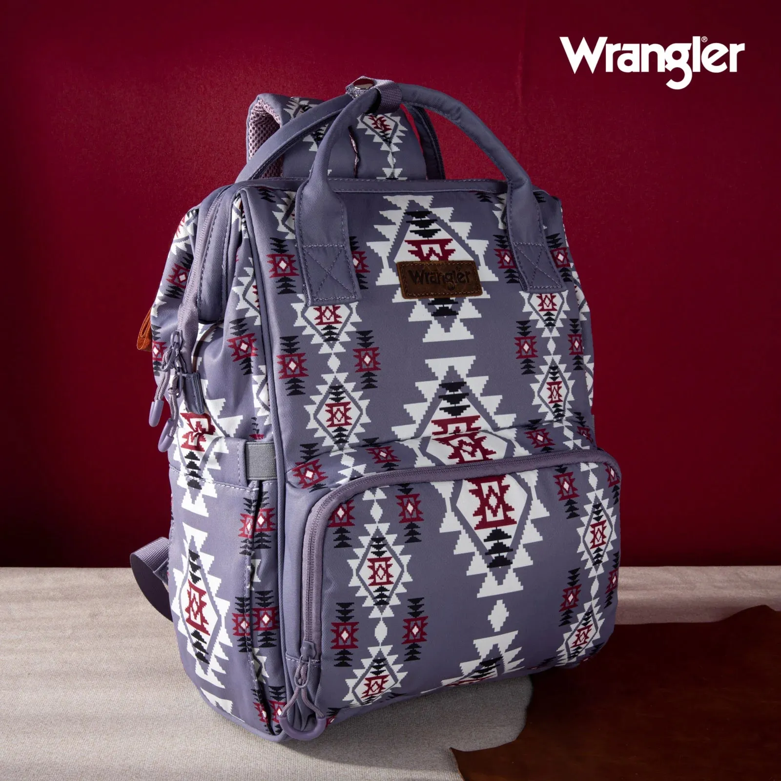 Wrangler Southwestern Pattern Dual Sided Print Multi-Function Backpack