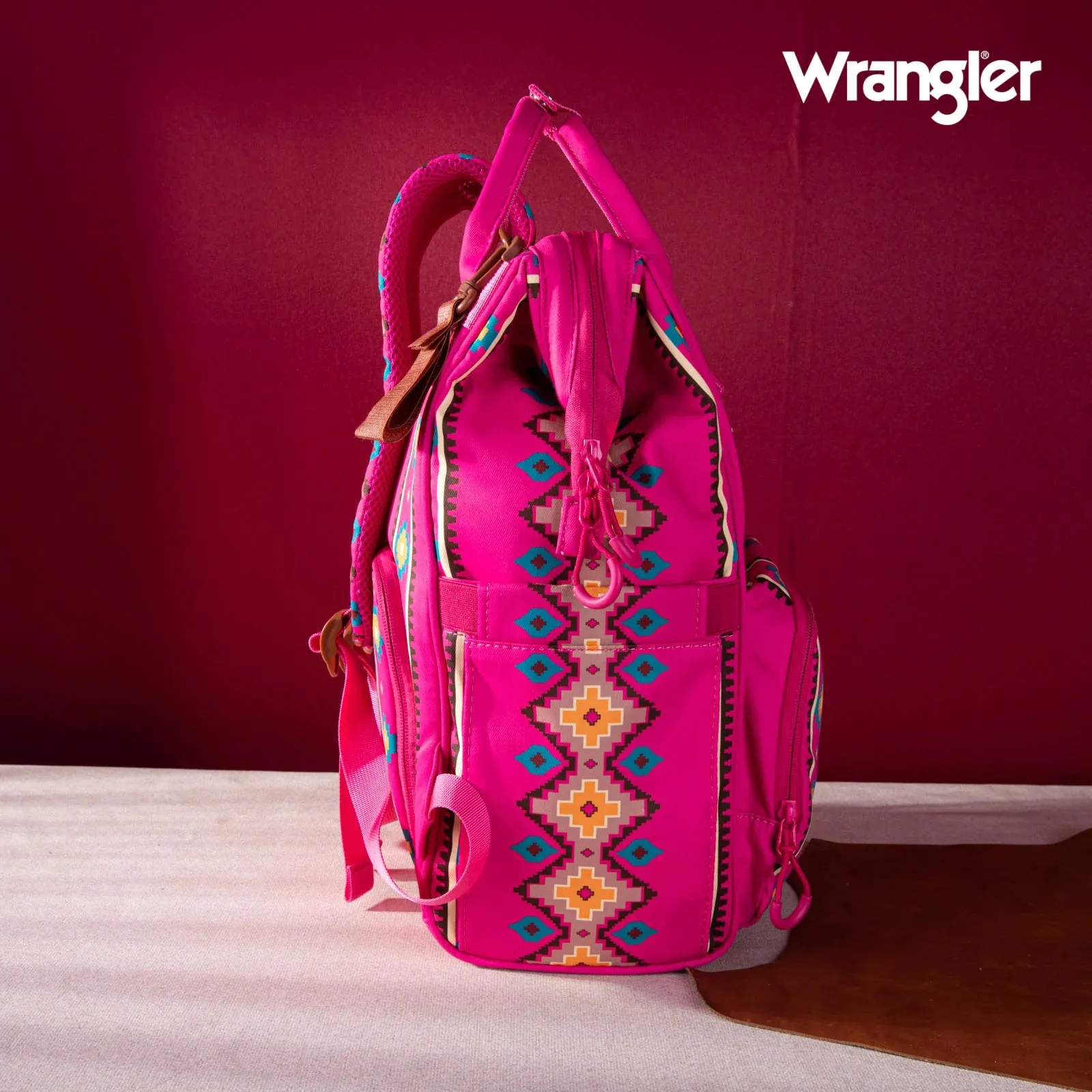 Wrangler Southwestern Pattern Dual Sided Print Multi-Function Backpack