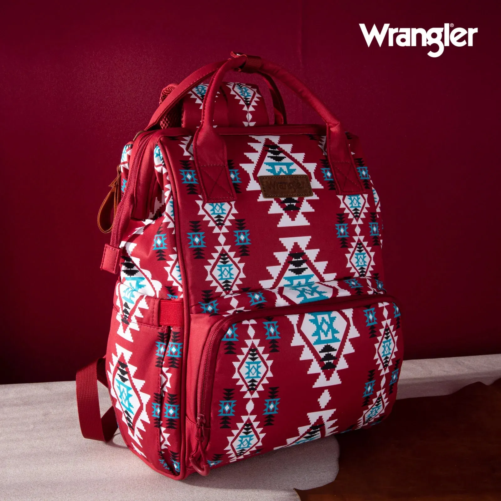 Wrangler Southwestern Pattern Dual Sided Print Multi-Function Backpack