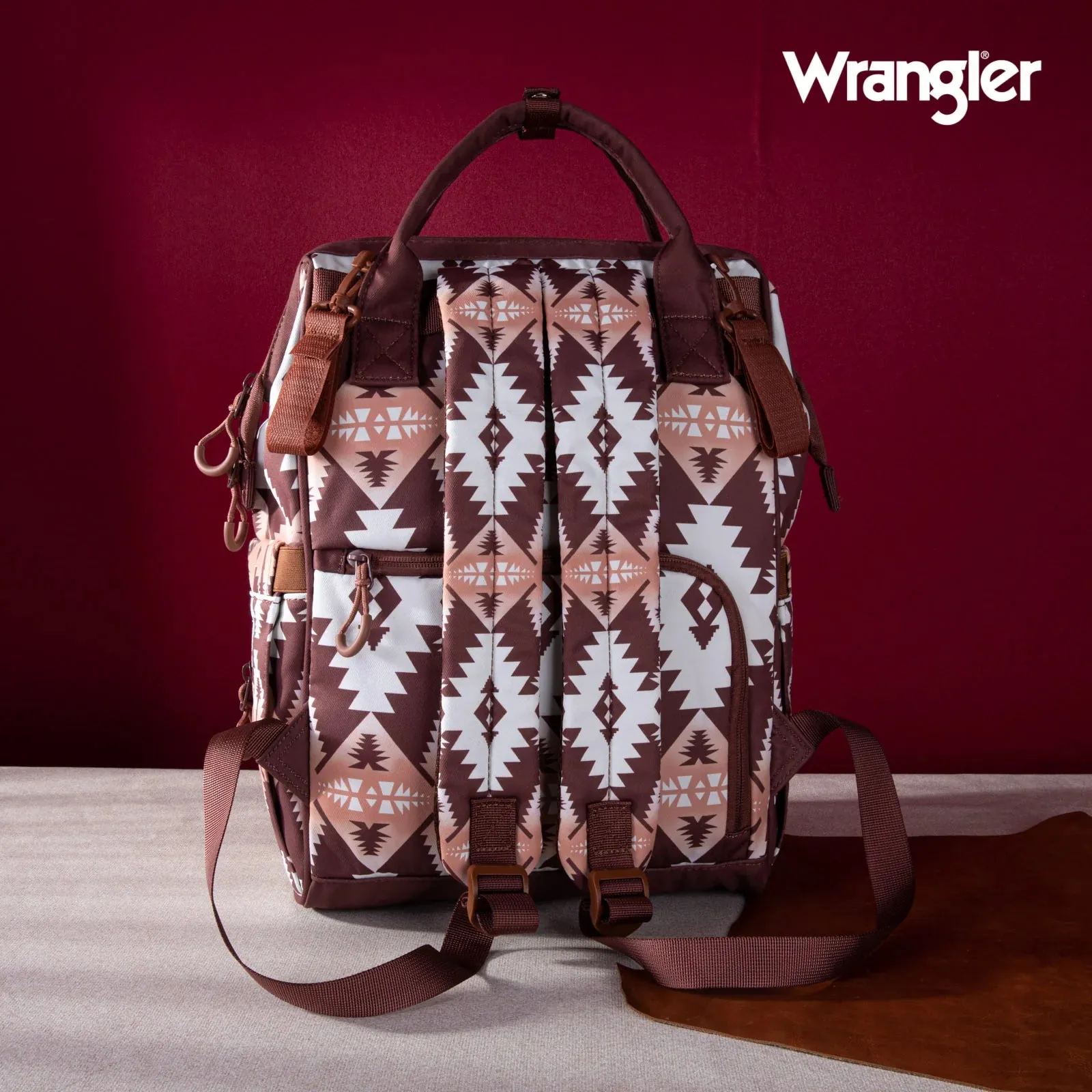 Wrangler Southwestern Pattern Dual Sided Print Multi-Function Backpack