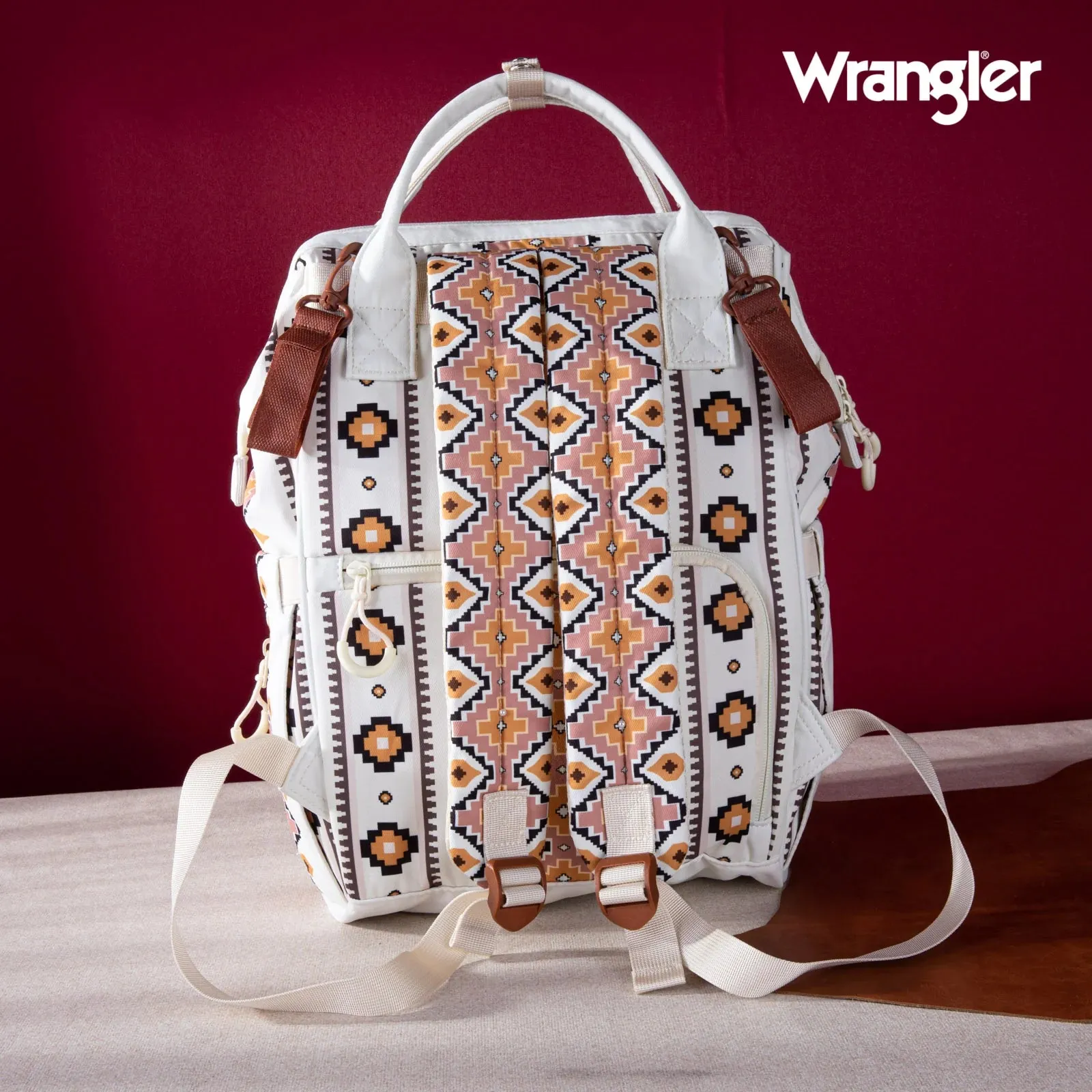 Wrangler Southwestern Pattern Dual Sided Print Multi-Function Backpack