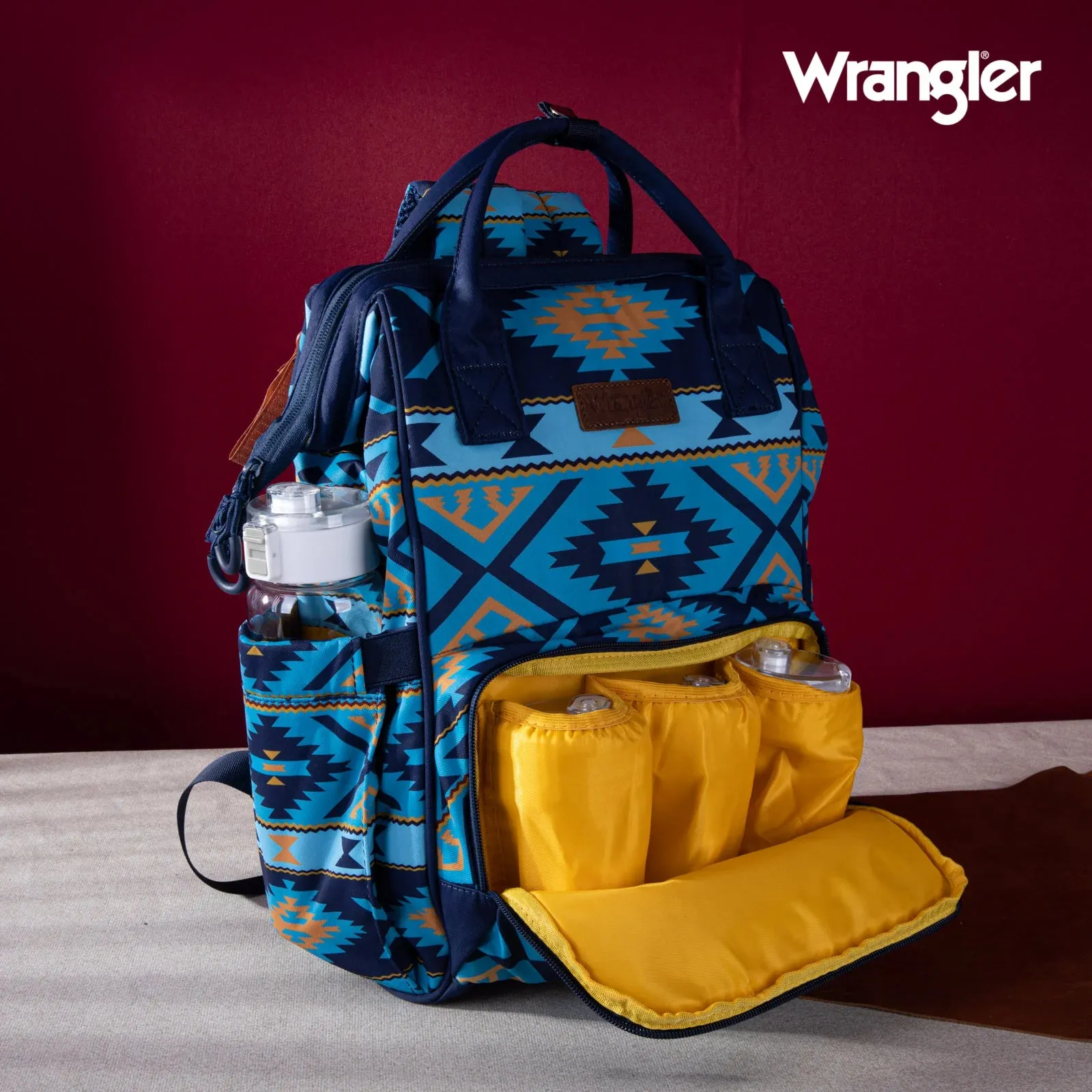 Wrangler Southwestern Pattern Dual Sided Print Multi-Function Backpack