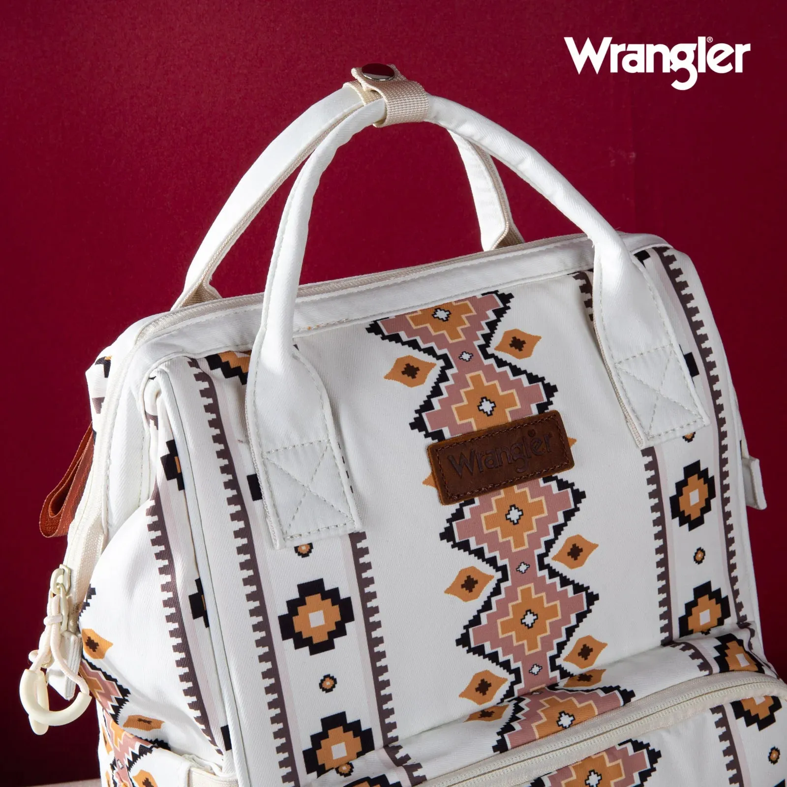 Wrangler Southwestern Pattern Dual Sided Print Multi-Function Backpack