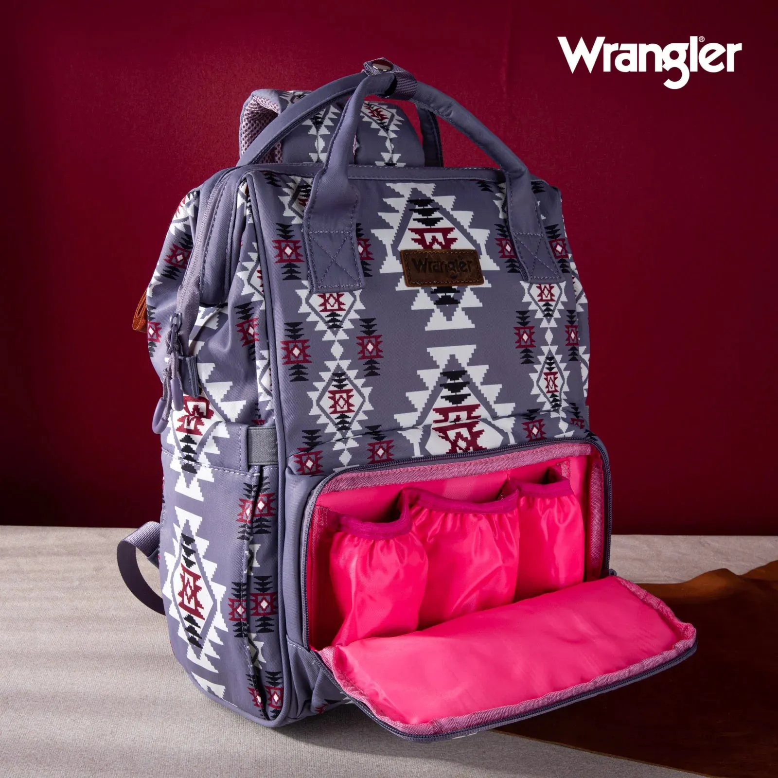 Wrangler Southwestern Pattern Dual Sided Print Multi-Function Backpack