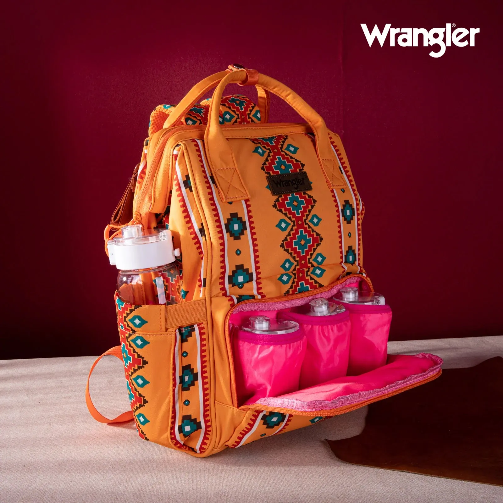 Wrangler Southwestern Pattern Dual Sided Print Multi-Function Backpack