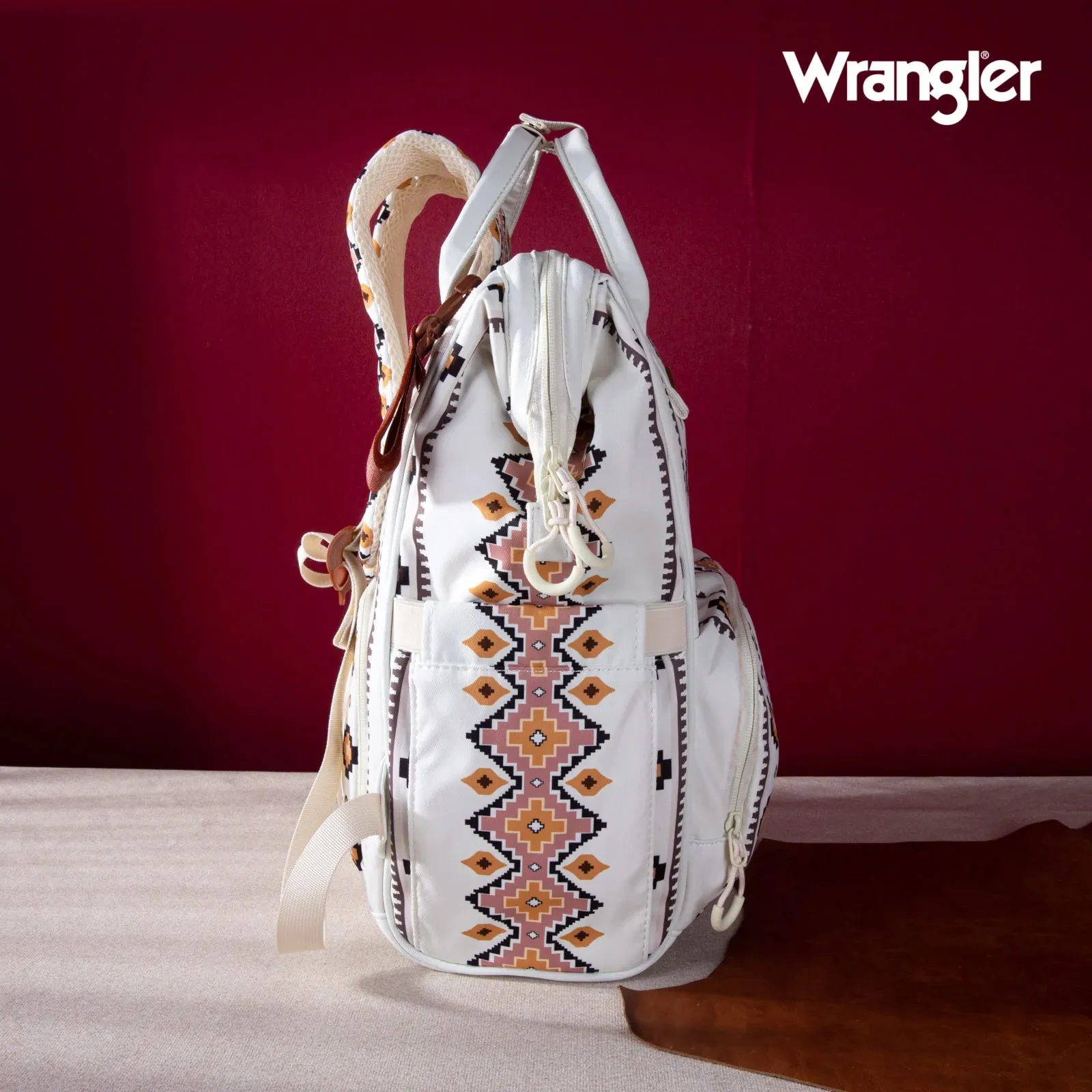 Wrangler Southwestern Pattern Dual Sided Print Multi-Function Backpack