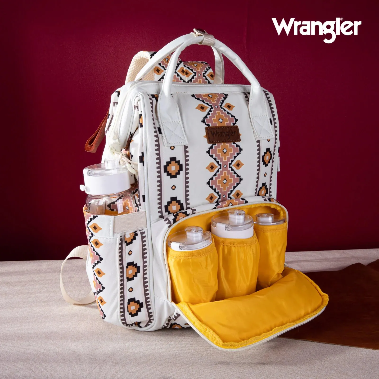 Wrangler Southwestern Pattern Dual Sided Print Multi-Function Backpack