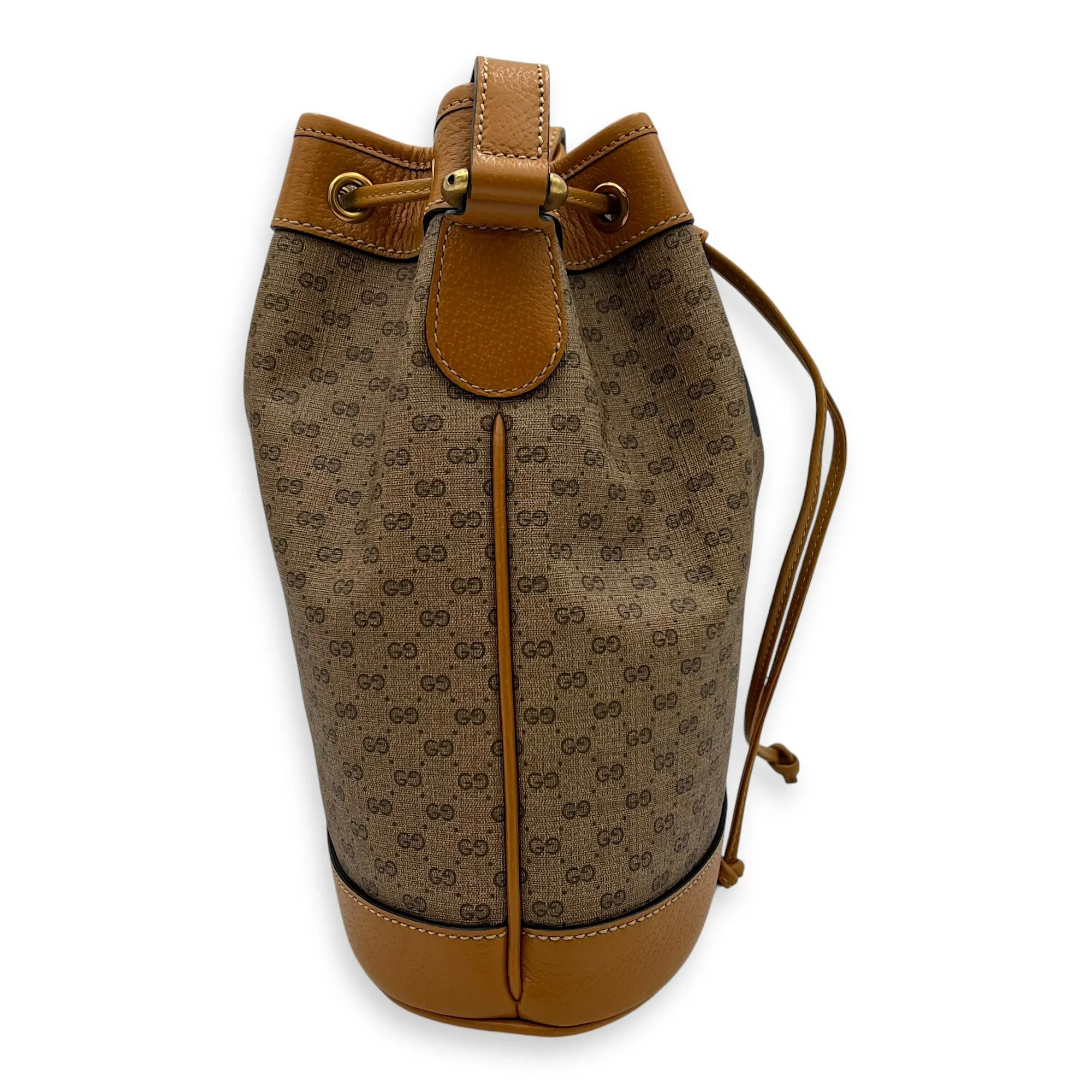 X Disney  Bucket Bag Brown in Coated Canvas, Gold hardware