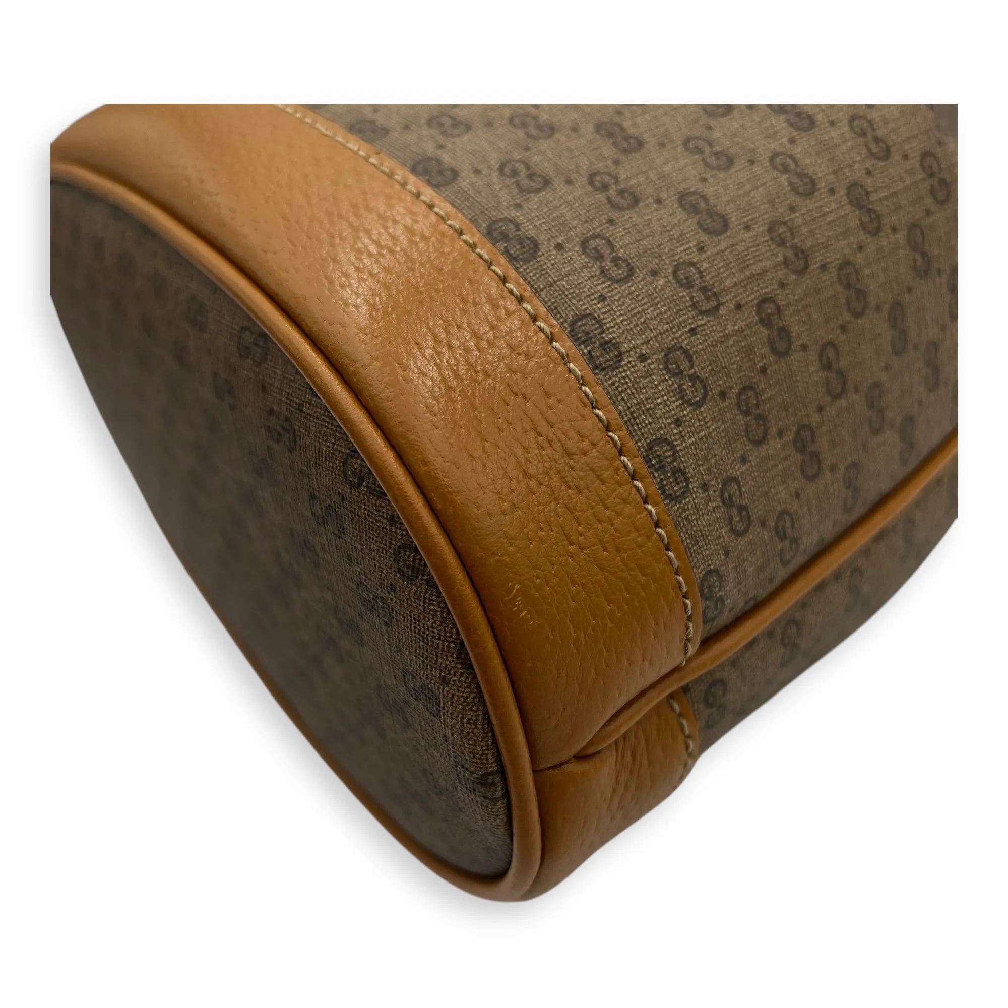 X Disney  Bucket Bag Brown in Coated Canvas, Gold hardware