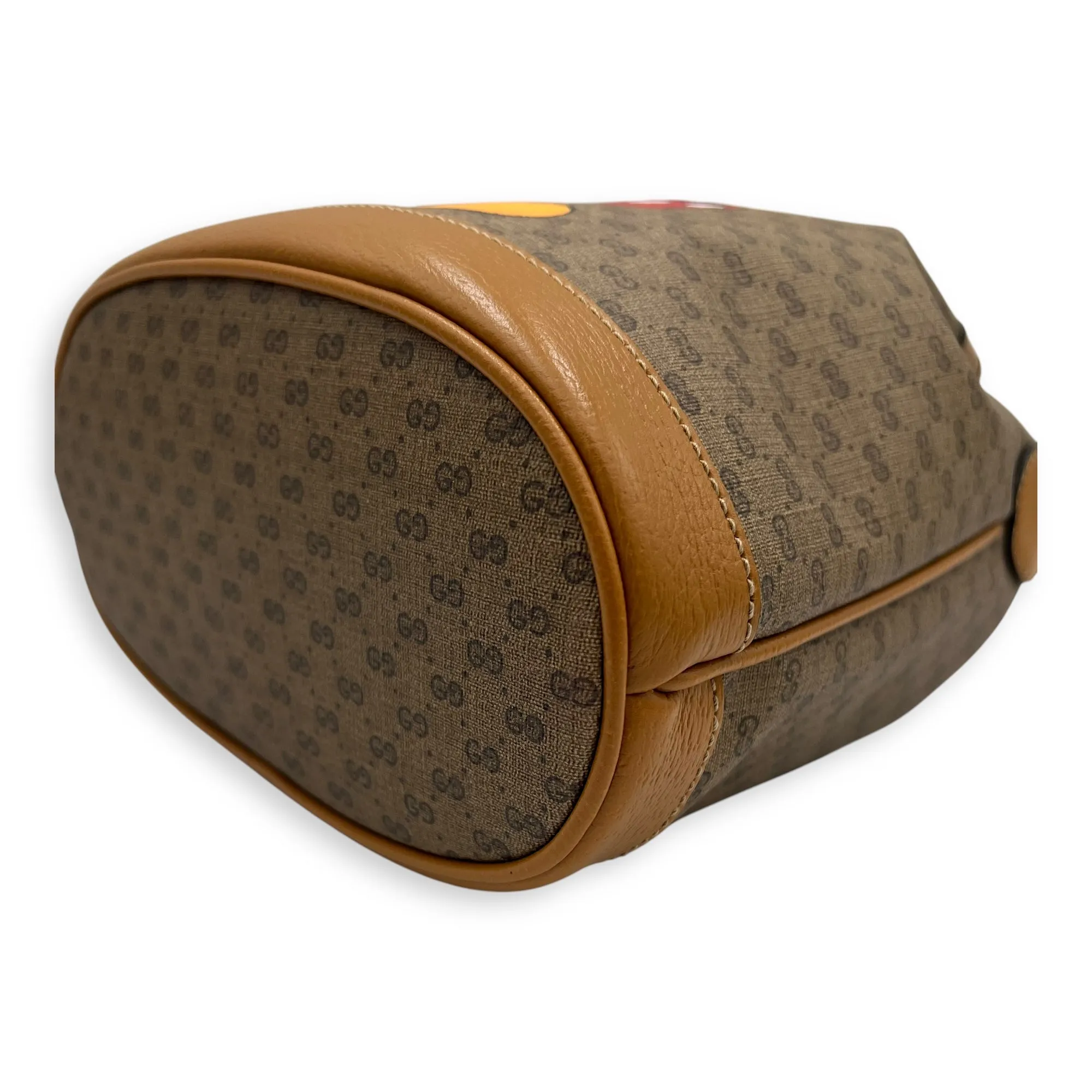 X Disney  Bucket Bag Brown in Coated Canvas, Gold hardware