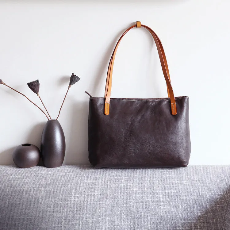 YAAGLE Brief Women Real Leather Contrast Color Handbag Tote YGBR6002