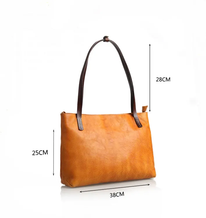 YAAGLE Brief Women Real Leather Contrast Color Handbag Tote YGBR6002
