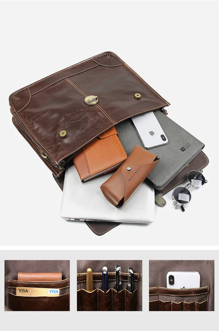 YAAGLE Fashion Real Leather Business Messenger Handbag YG7091