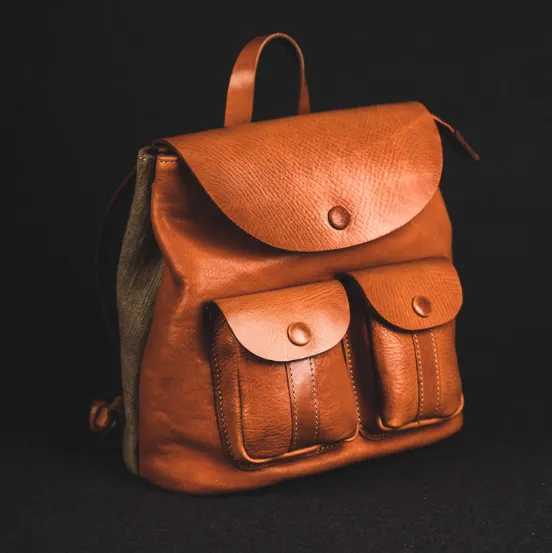 YAAGLE Girls' Personalized Tanned Leather Mini Backpack YGW8221