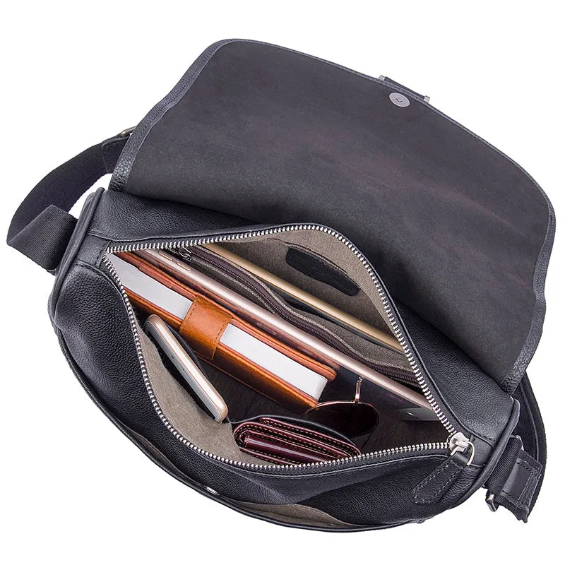 YAAGLE Men's Leisure Litchi Texture Real Leather Messenger Bag YG1030A
