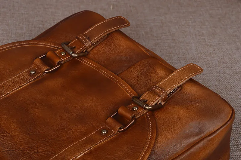 YAAGLE Men's Tanned Leather Business Briefcase Messenger Bag YG9042