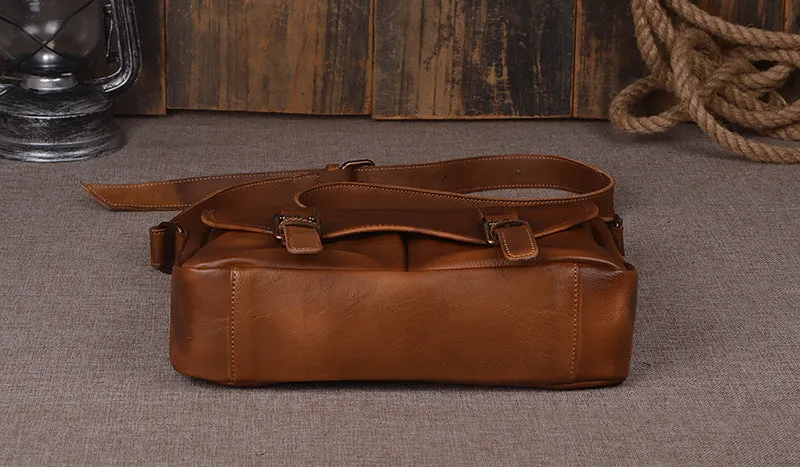 YAAGLE Men's Tanned Leather Business Briefcase Messenger Bag YG9042