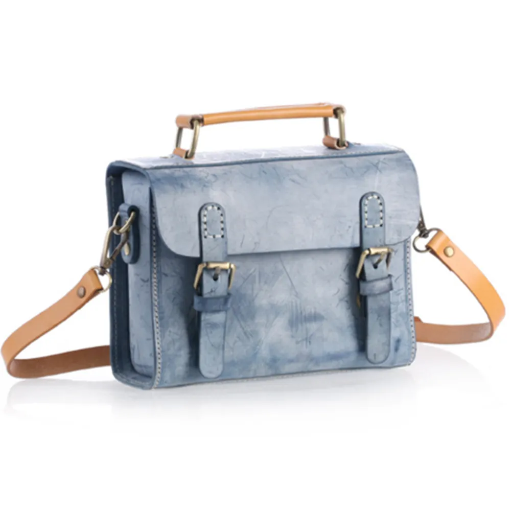 YAAGLE Sweet Girl's Tanned Leather Handmade Cross Body Handbag YGBR6047