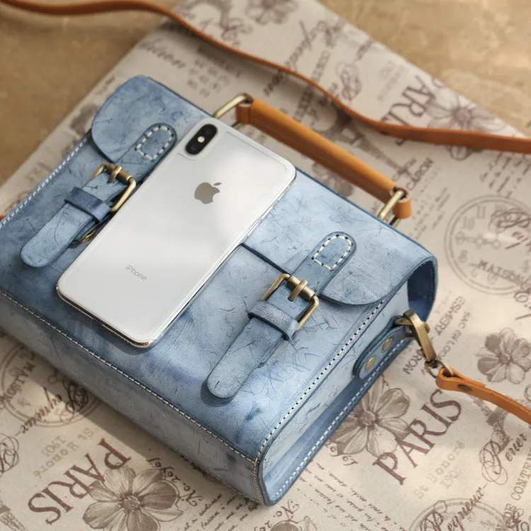 YAAGLE Sweet Girl's Tanned Leather Handmade Cross Body Handbag YGBR6047