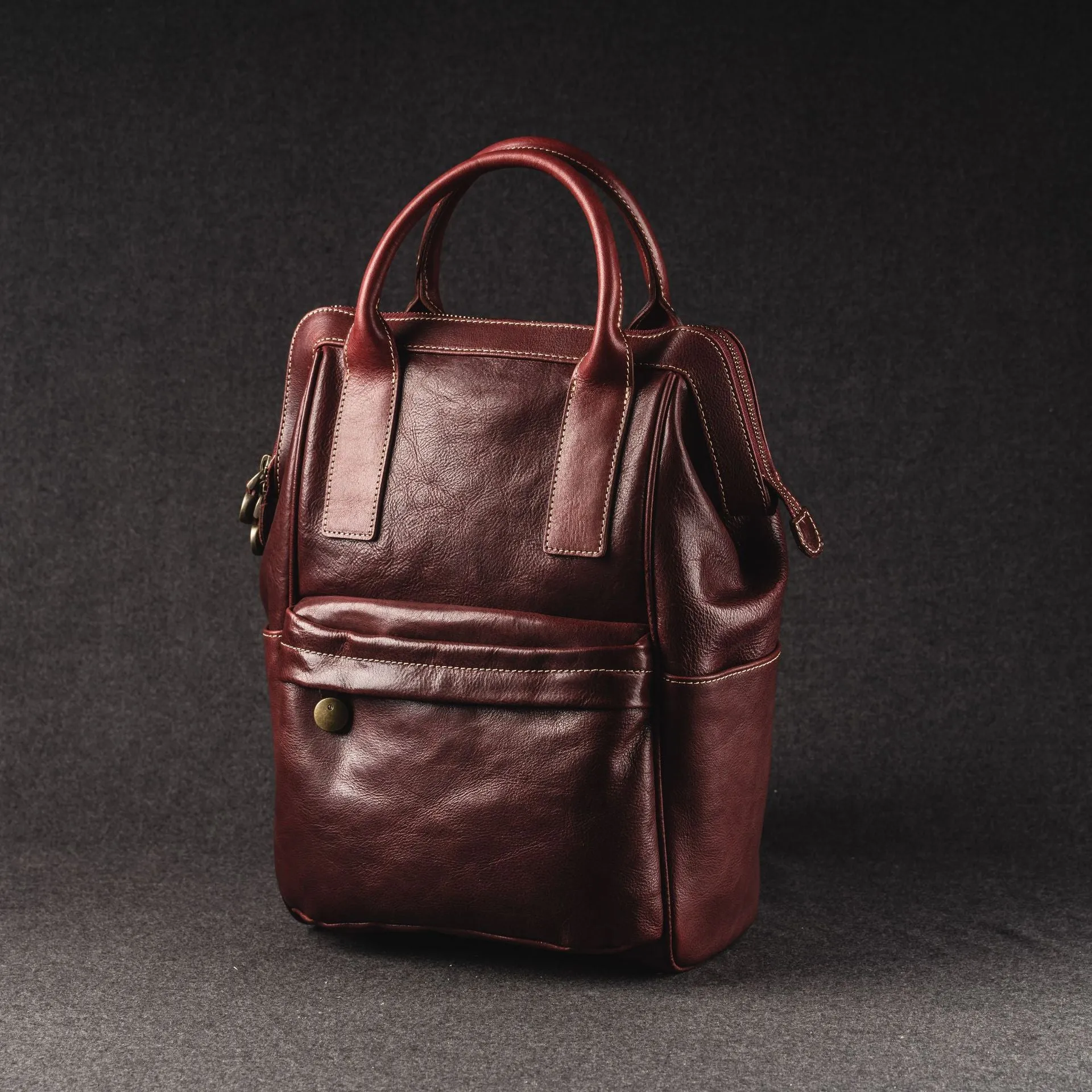 YAAGLE Unisex Vintage Tanned Leather Travel Backpack Tote YGM092