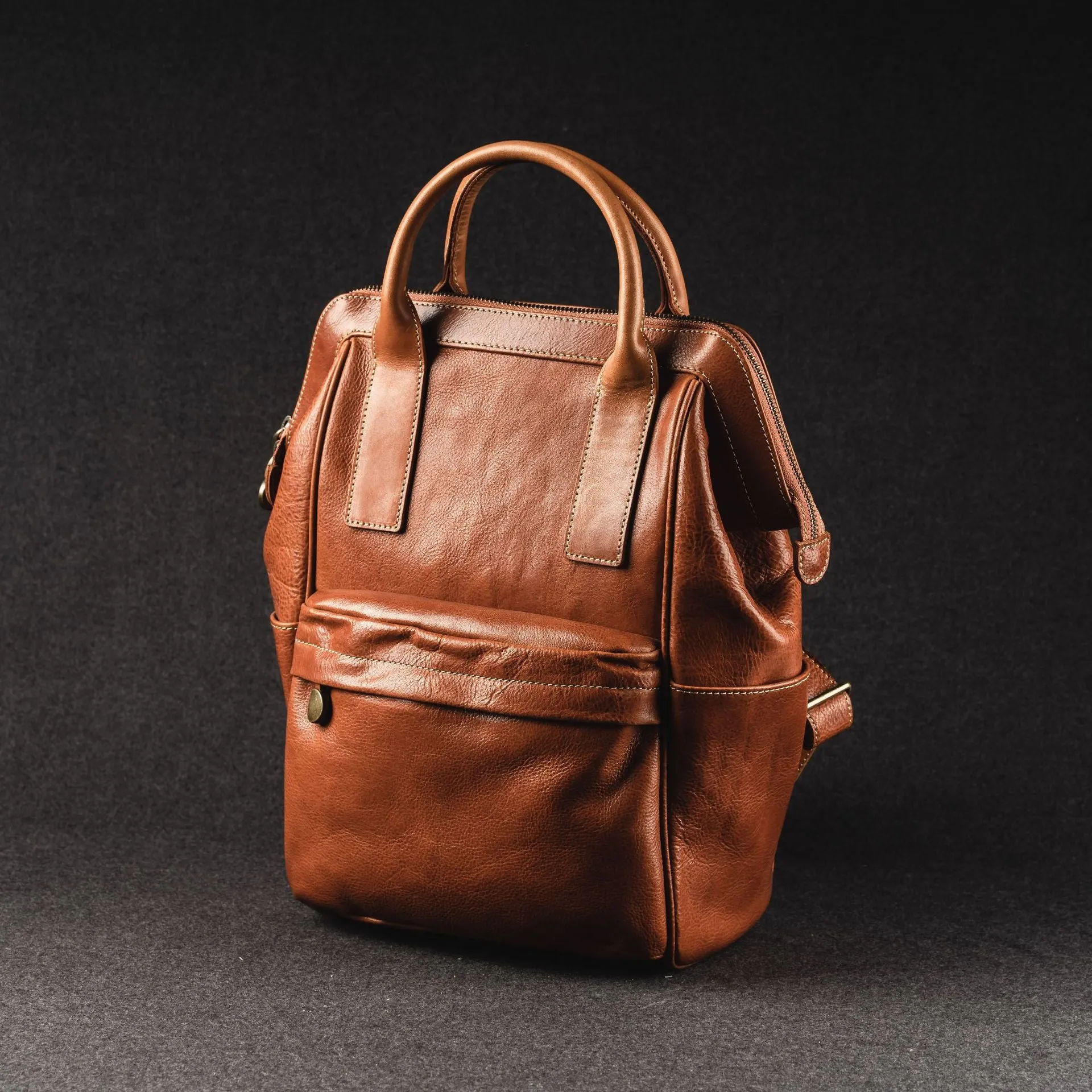 YAAGLE Unisex Vintage Tanned Leather Travel Backpack Tote YGM092