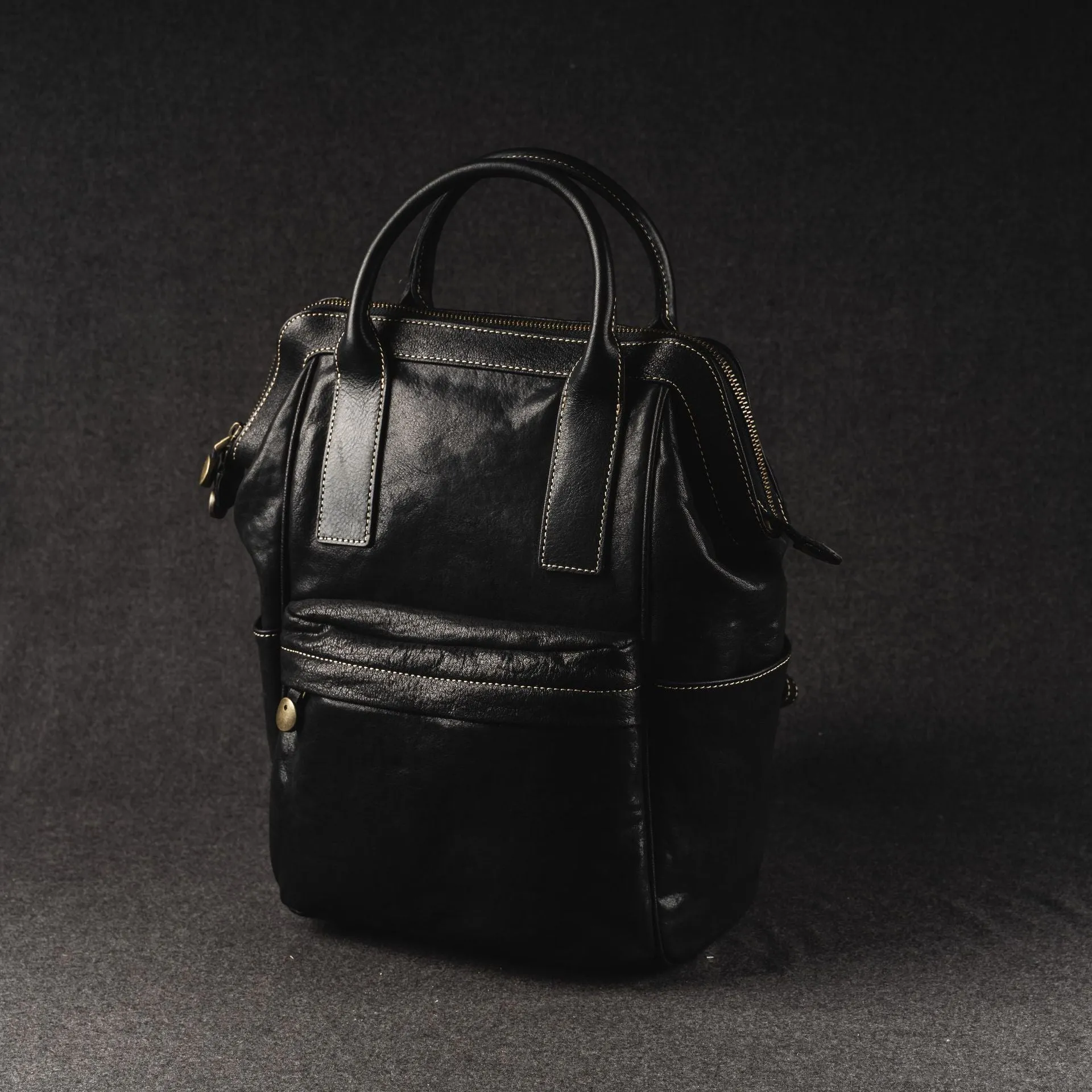 YAAGLE Unisex Vintage Tanned Leather Travel Backpack Tote YGM092