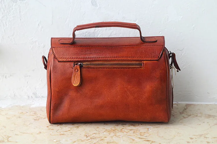 YAAGLE Women Vintage Tanned Leather Flap Shoulder Bag Tote YGPD2099