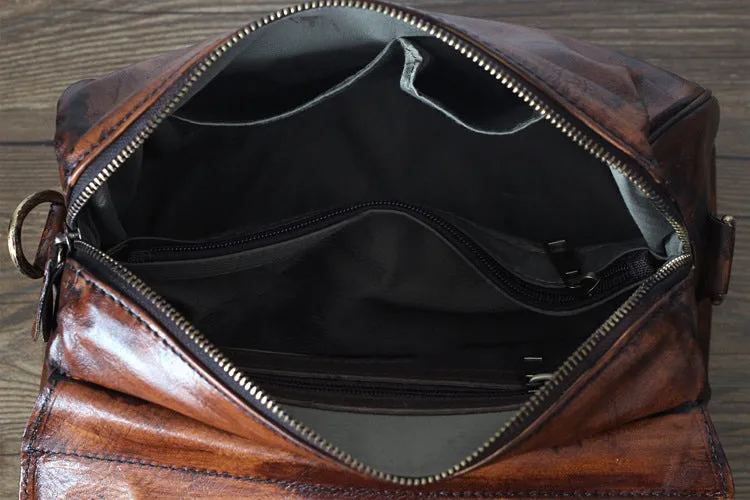 YAAGLE Women Vintage Tanned Leather Flap Shoulder Bag Tote YGPD2099