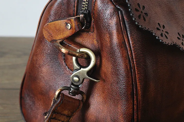 YAAGLE Women Vintage Tanned Leather Flap Shoulder Bag Tote YGPD2099