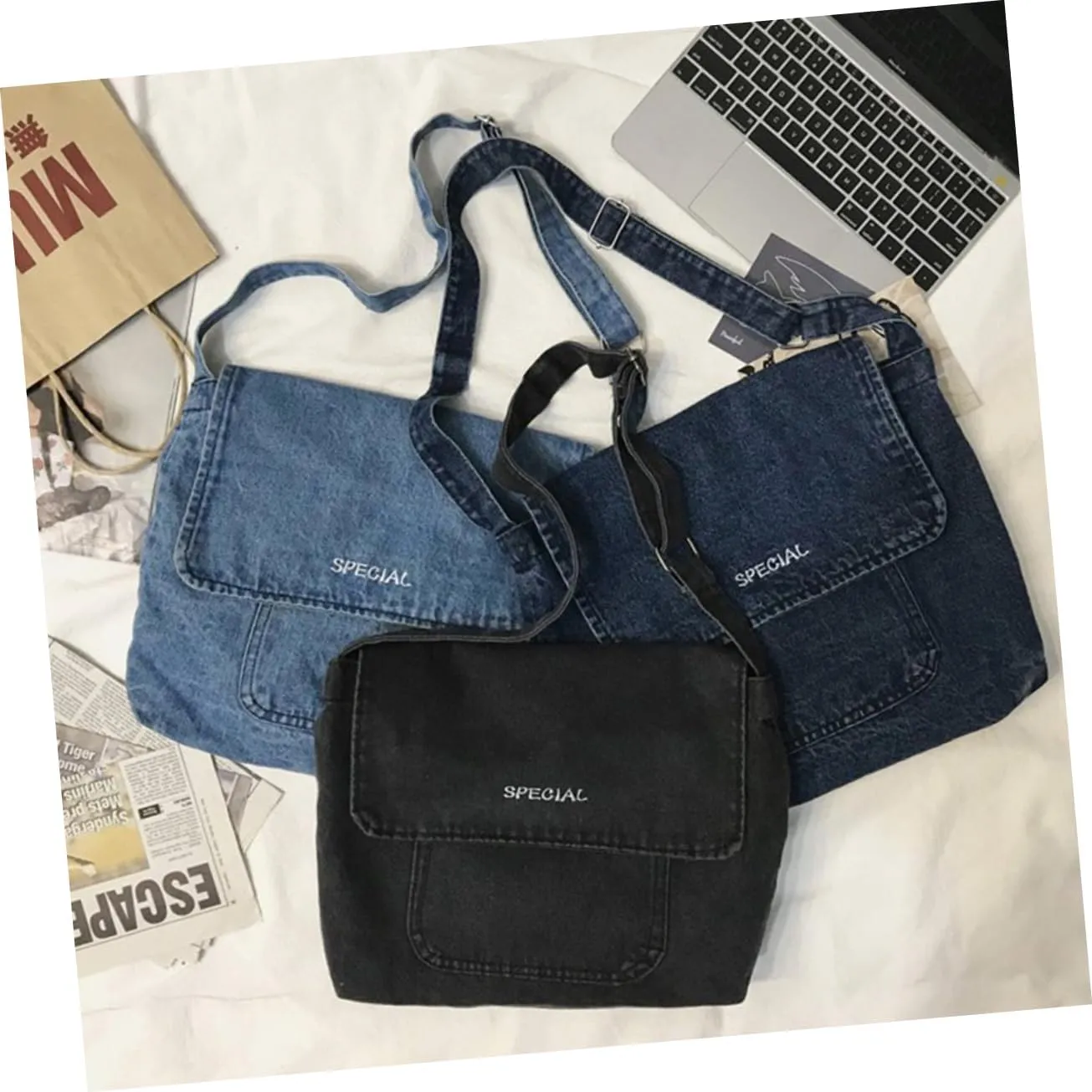 Yardenfun Casual Shoulder Bags Casual Shoulder Bags For Women Bucket Bags For Women Tote Bags Jeans Shoulder Bag Jeans Bag Shoulder Bag For Women Miss Tote Bag In
