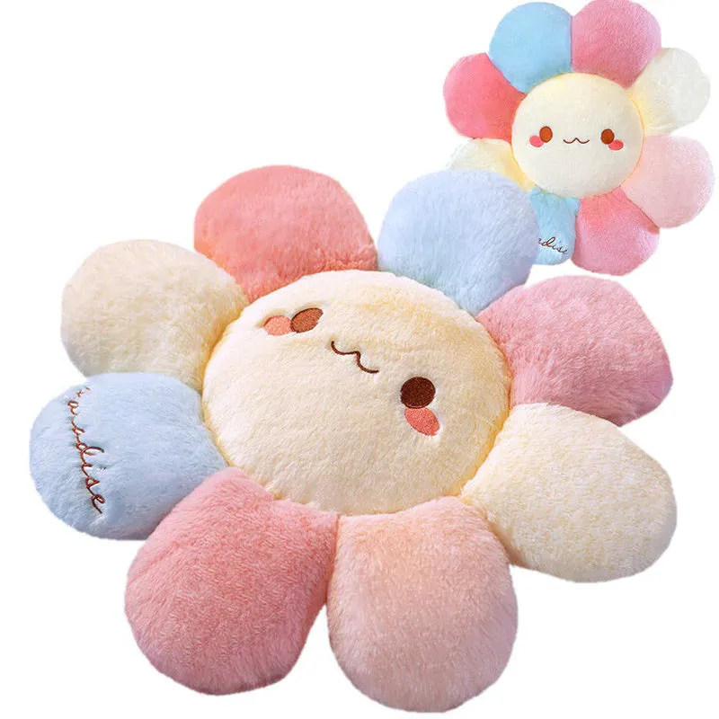 Yeknu Kawaii Flower Plush Pillow