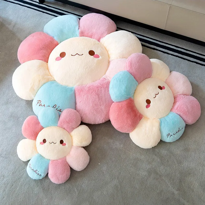 Yeknu Kawaii Flower Plush Pillow
