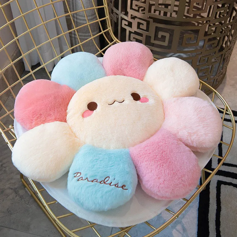 Yeknu Kawaii Flower Plush Pillow