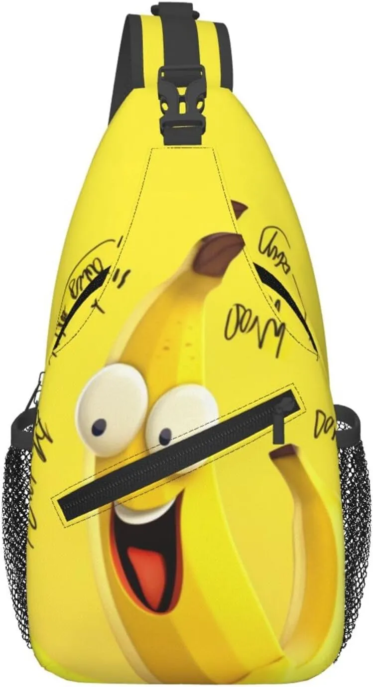 Yellow Banana Crossbody Bags for Men Women Fashion Sling Backpack Casual Chest Bag Travel Hiking Daypack